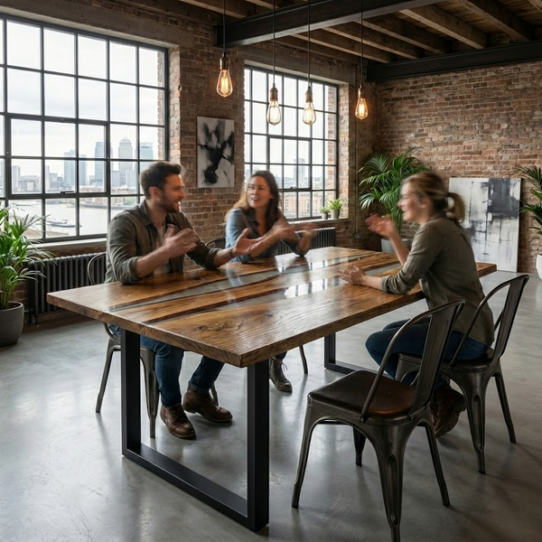 Ashley Transparent Resin River Epoxy Table