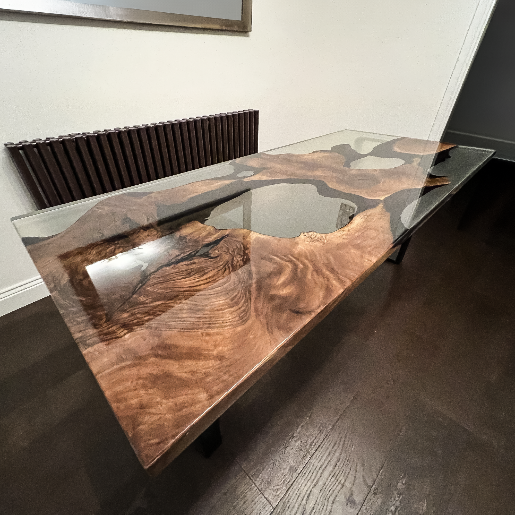 Transparent Epoxy Table - Black Walnut Epoxy Dining Table