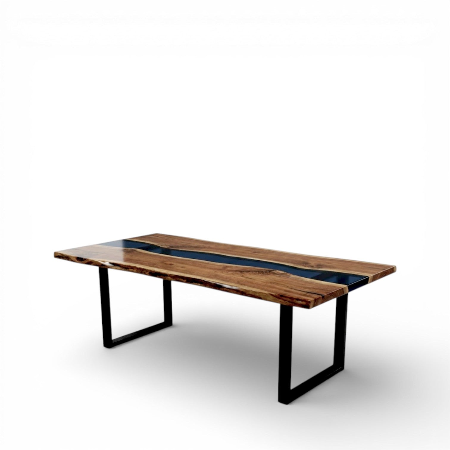 Black Walnut Epoxy Dining Table | Live Edge Walnut Resin River Table