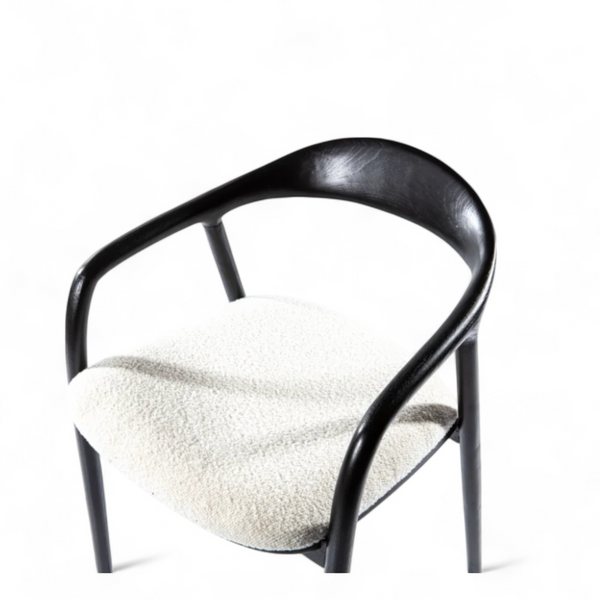 Mid Century Modern Wooden Black Dining Chair