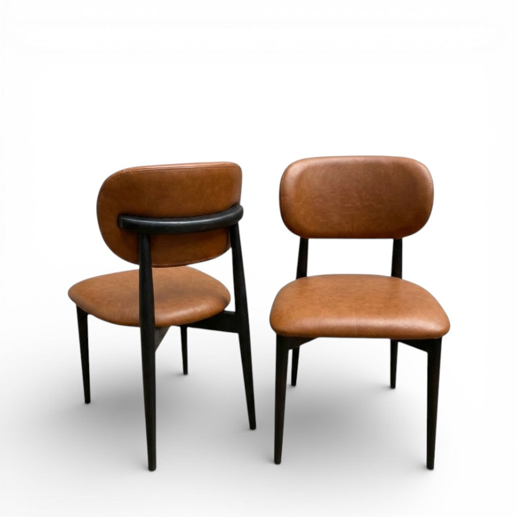 Harmony Wooden Dining Chair with Leather Upholstery