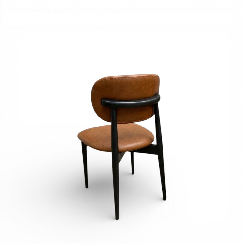 Harmony Wooden Dining Chair with Leather Upholstery