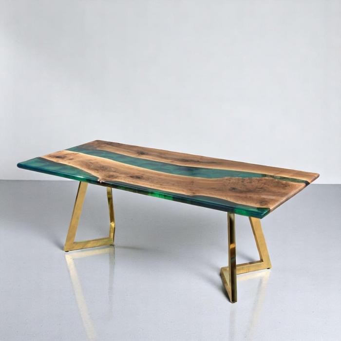 Elegant Green Resin Epoxy Table