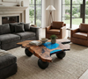 Blue Live Edge Walnut Table