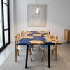 Blue Resin Dining Table - Blue Mappa Burl Resin Epoxy Table