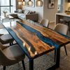 Dark Blue Resin River Epoxy Table