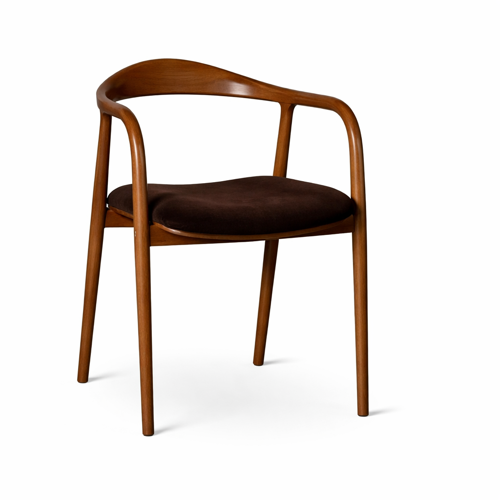 Mid Century Modern Wooden Walnut Colour Dining Chair