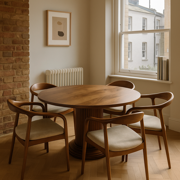 Midcentury Round Walnut Table