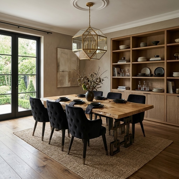Chestnut  Live Edge Natural Solid Wood Dining Table