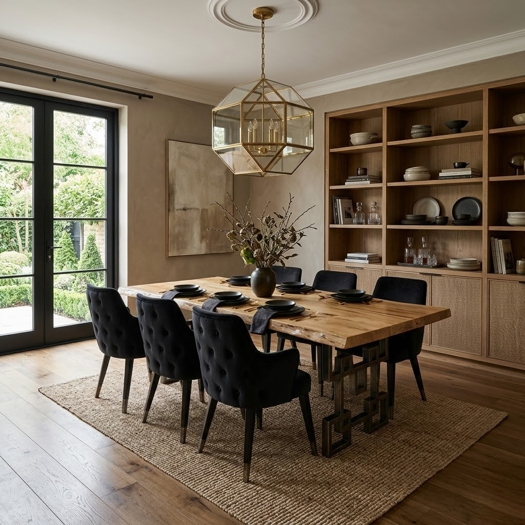 Chestnut  Live Edge Natural Solid Wood Dining Table