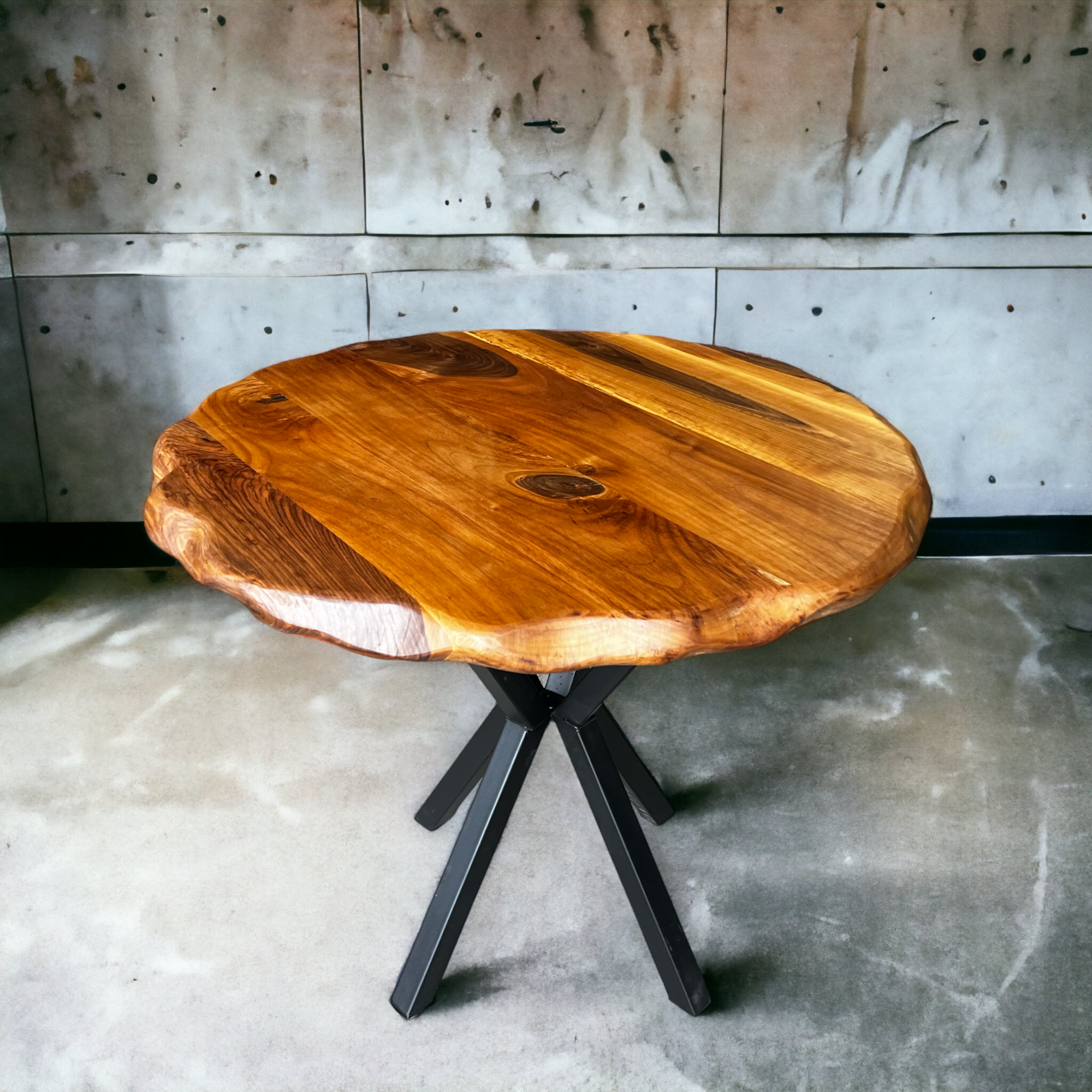 Live Edge Round Walnut Dining Table 4 Seater 6 Seater Dining