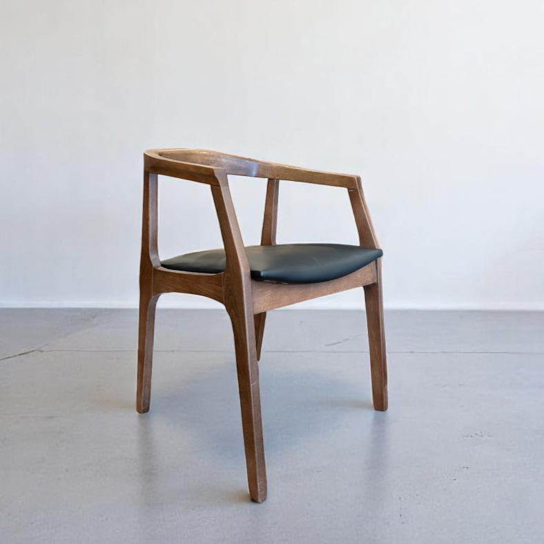 Solid Wood Dining Chair with Arms