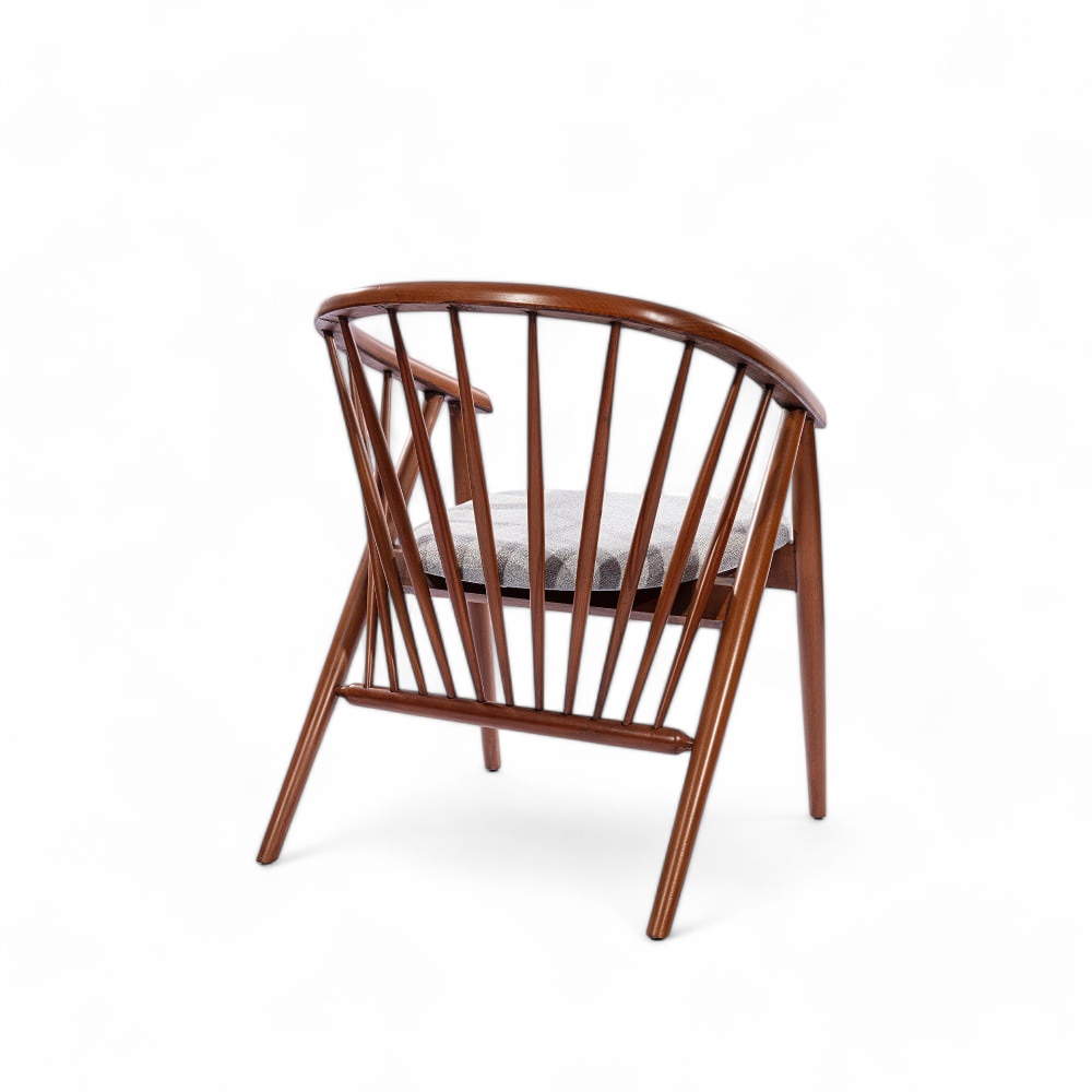 Modern Spindle Back Walnut Colour Wood Chair