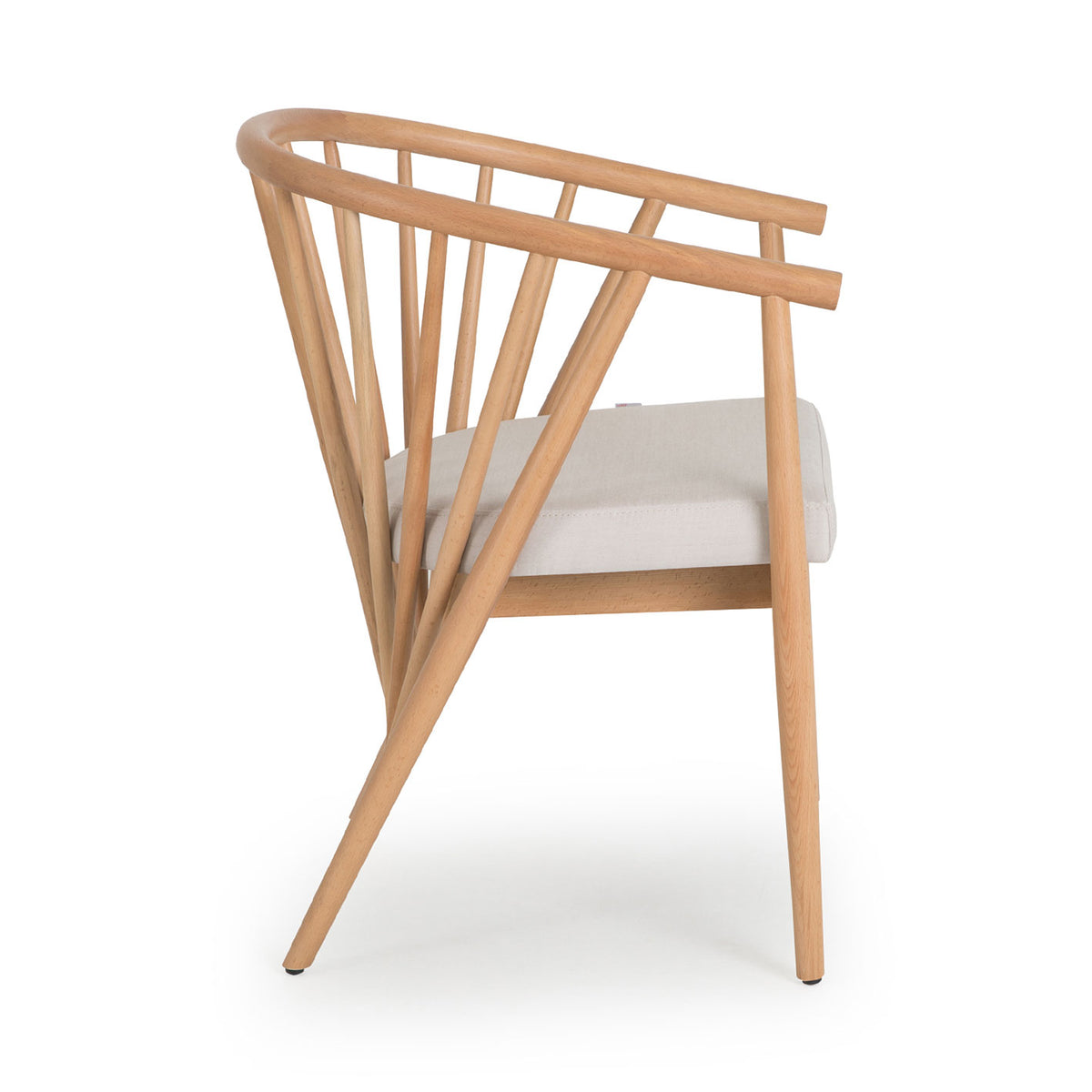 Modern Spindle Back Natural Wood Chair