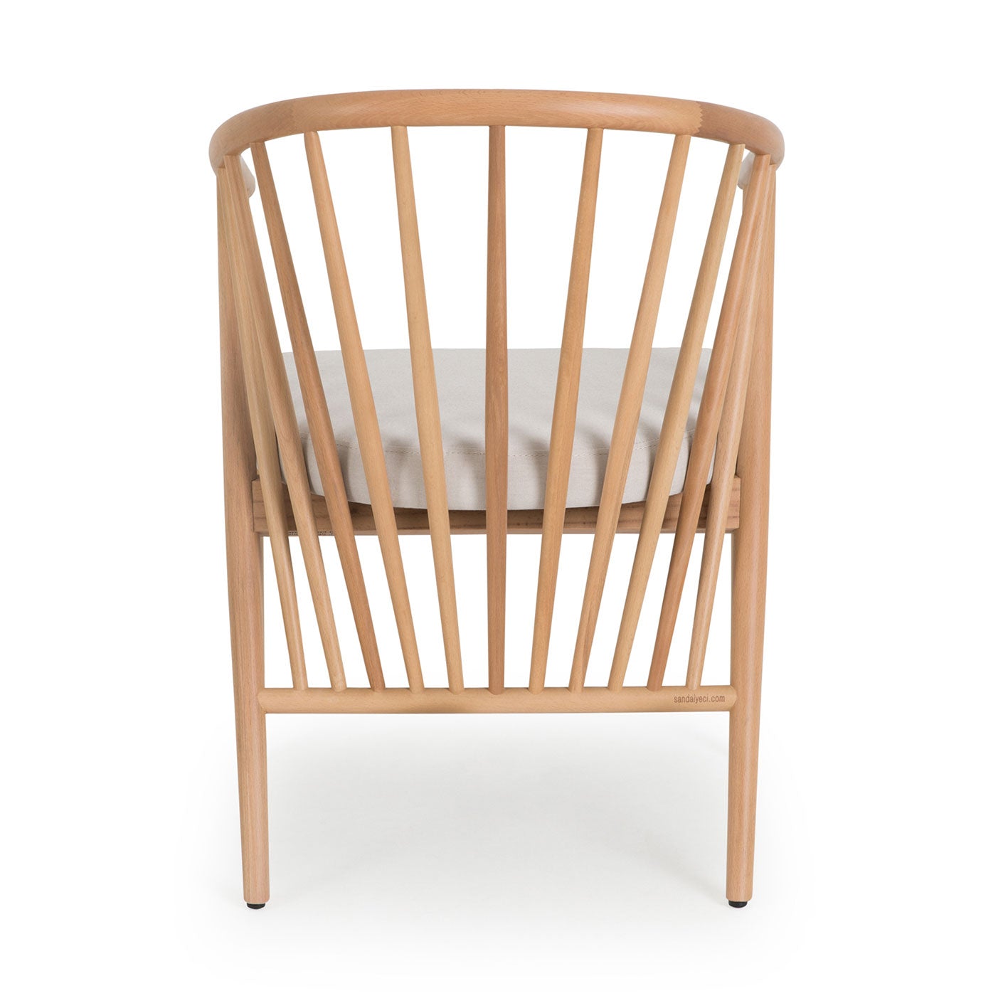 Modern Spindle Back Natural Wood Chair