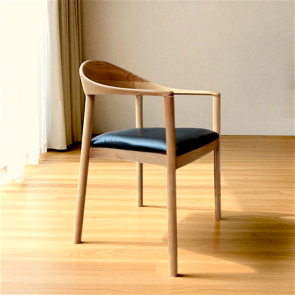 Natural Mid Century Wooden Walnut Colour Dining Chair