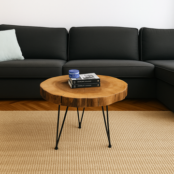 WALNUT LIVE EDGE Side Table | Coffee Table | End Table | Solid Wood | Industrial Walnut Table | Solid Walnut