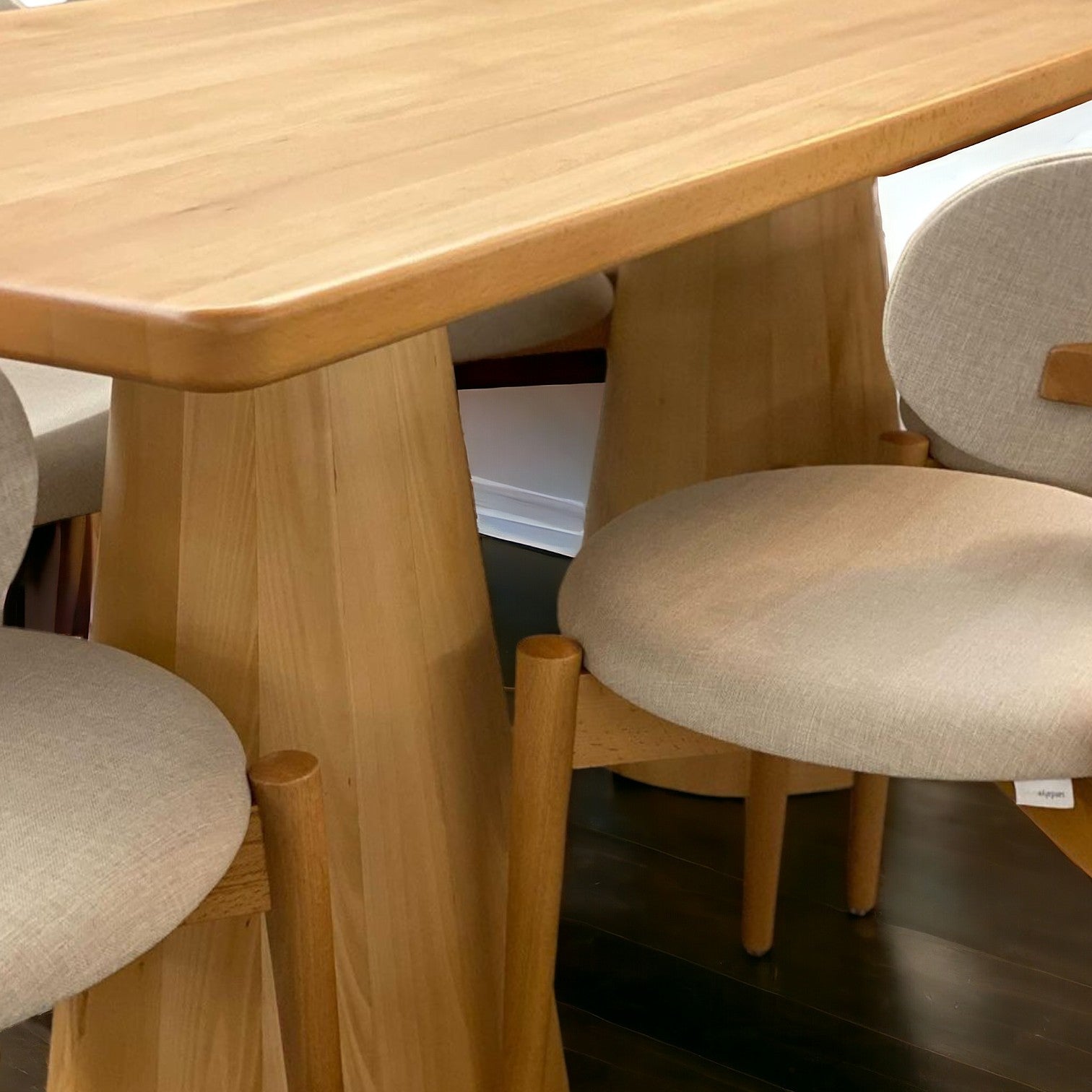 Scandinavian Style Natural Wood Large Dining Table