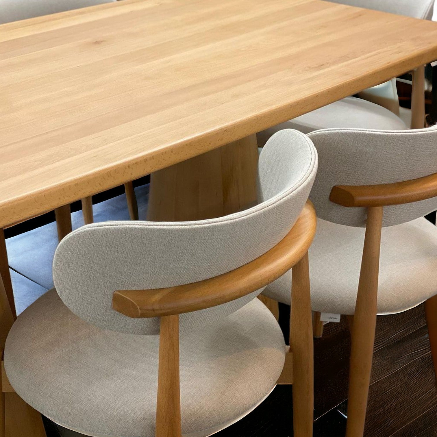 Scandinavian Style Natural Wood Large Dining Table