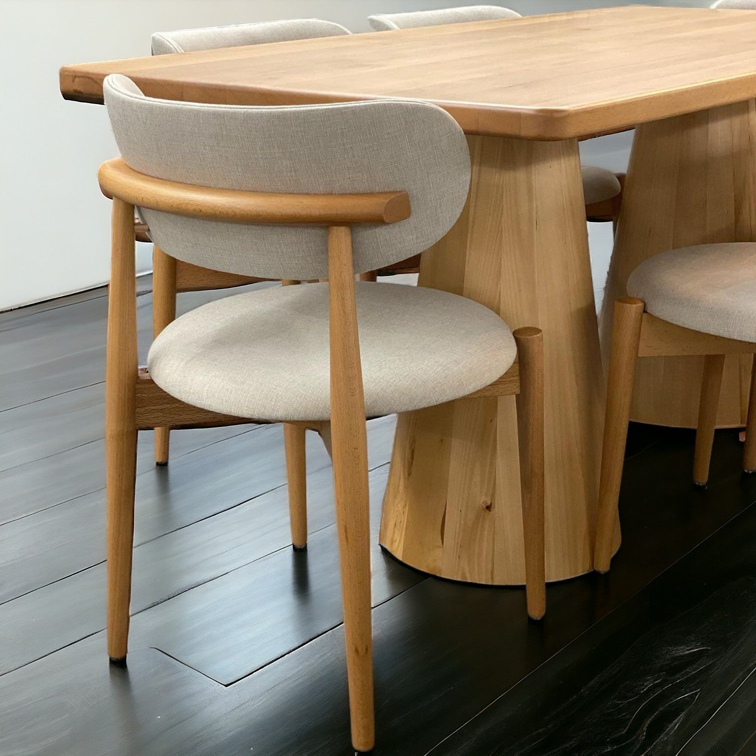 Scandinavian Style Natural Wood Large Dining Table