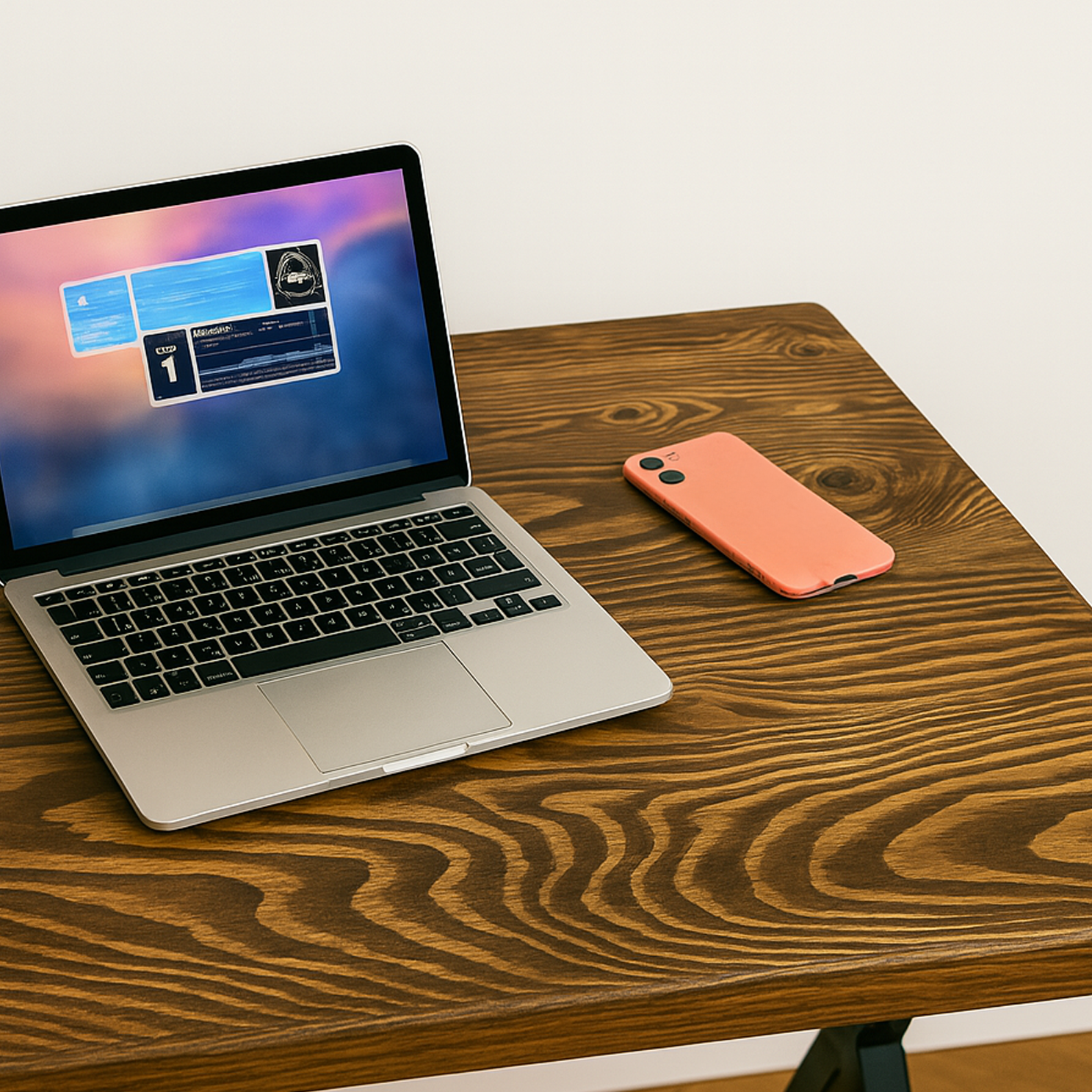 Wooden Desk with X Metal Legs | Industrial Study Table | Solid Wood  Desk | Work, Office Table | Computer Desk
