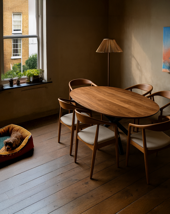 Oval Walnut Dining Table
