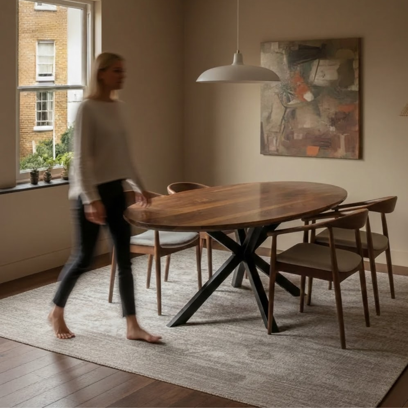 Stellar Oval Walnut Dining Table
