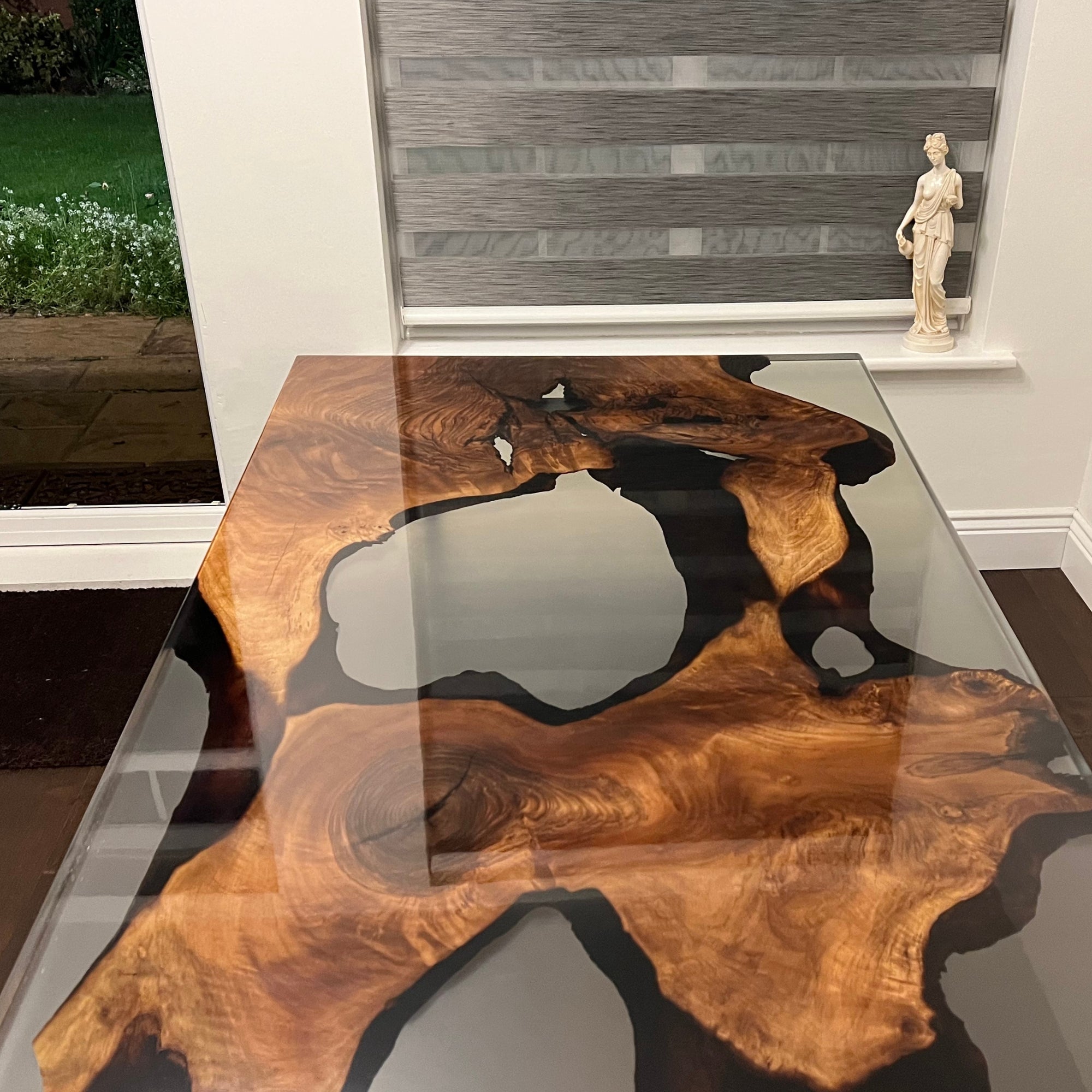 Transparent Epoxy Table - Black Walnut Epoxy Dining Table