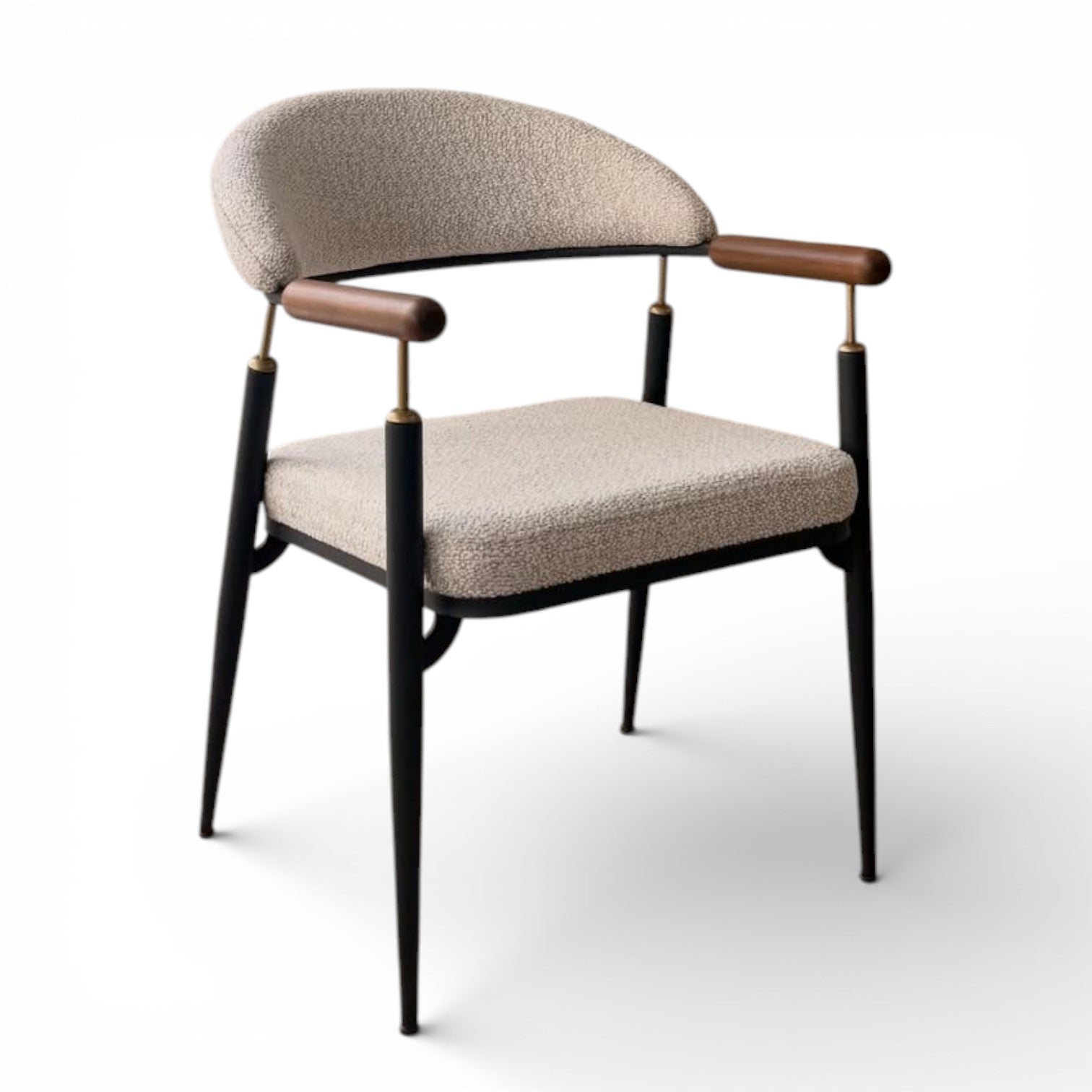 Etta Mid-century Chair with Bronze Details