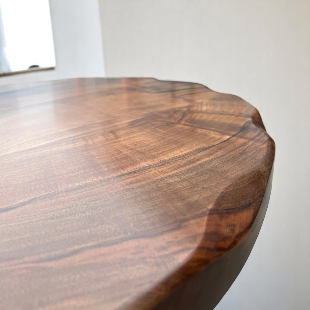 Live Edge Round Walnut Dining Table