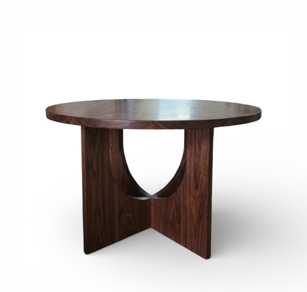Arc Round Walnut Dining Table