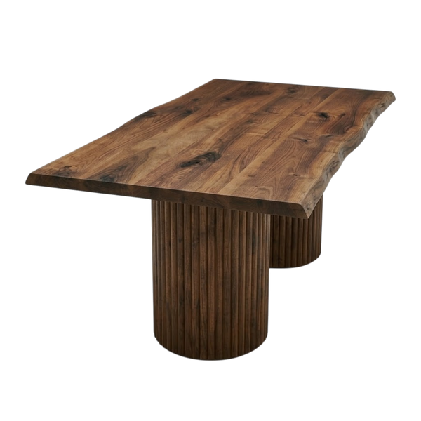 Fluted Column Walnut Table