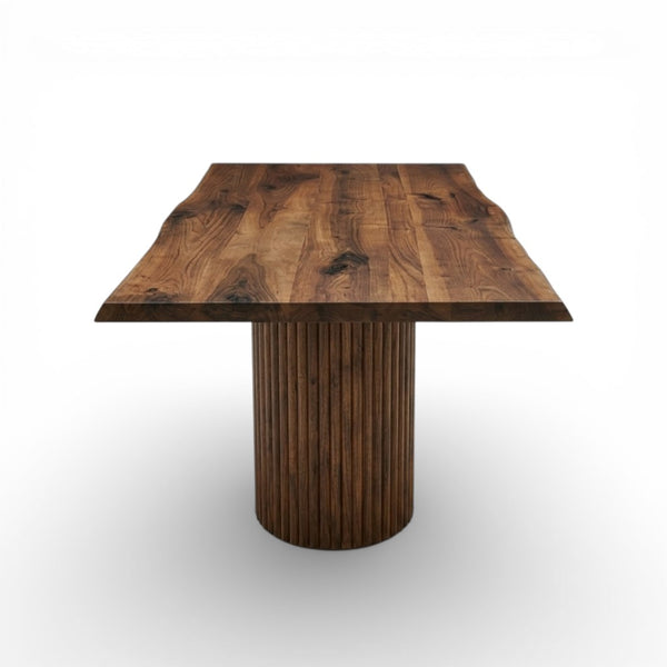Fluted Column Walnut Table – The Industrial Furniture