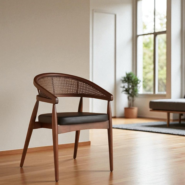 Gazelle Walnut Chair with Armrest