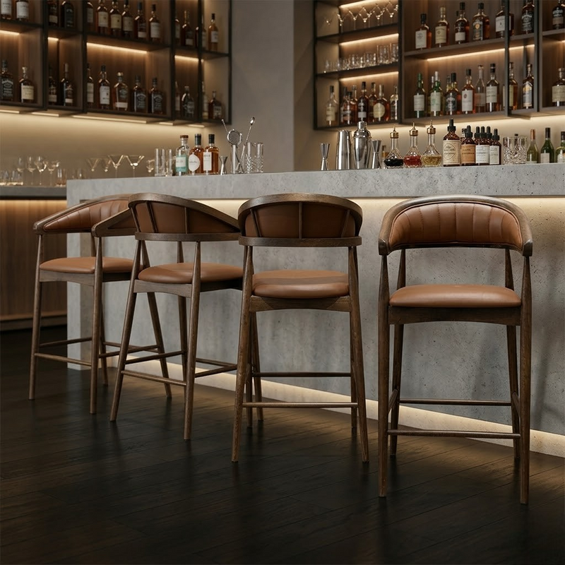 Gazelle Walnut Bar Stool