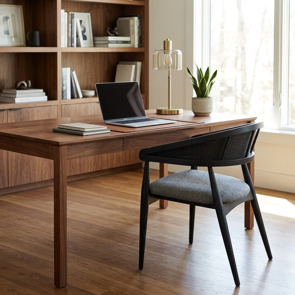 Gazelle Black Wood Chair with Armrest