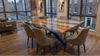 Resin River Grey Walnut Live Edge Table
