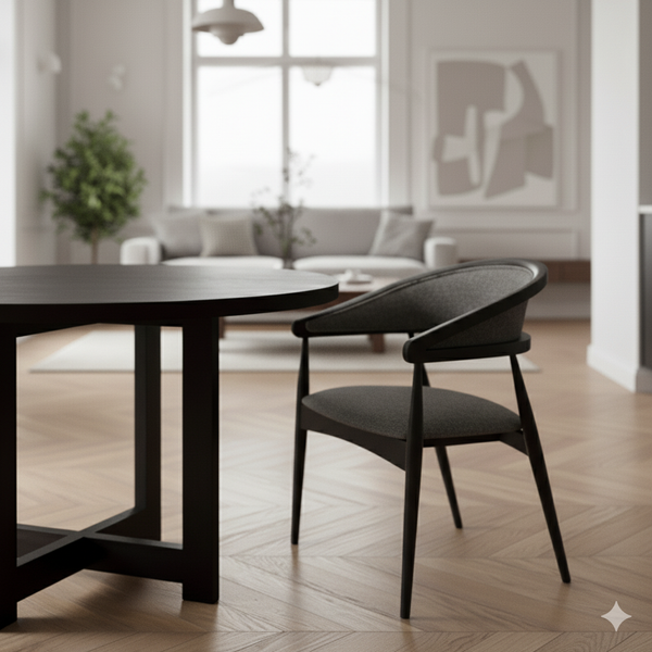 Gazelle Black Wood Chair with Armrest