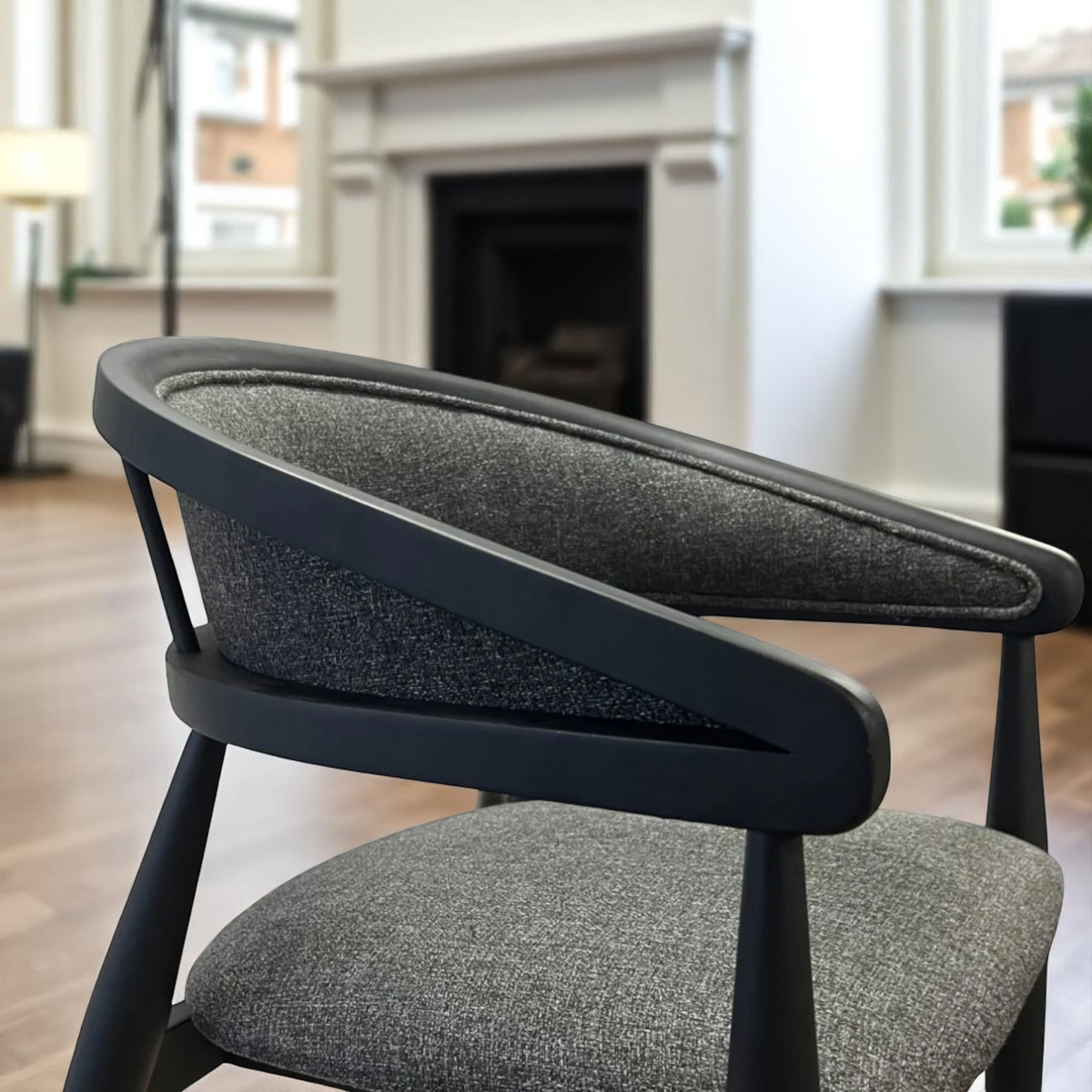 Gazelle Black Wood Chair with Armrest