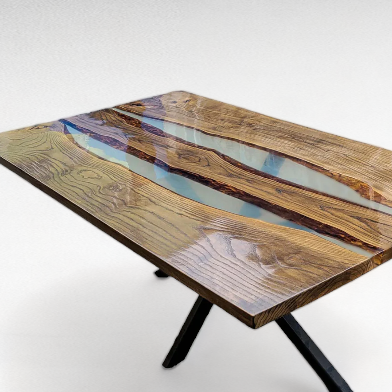Ashley Transparent Resin River Epoxy Table