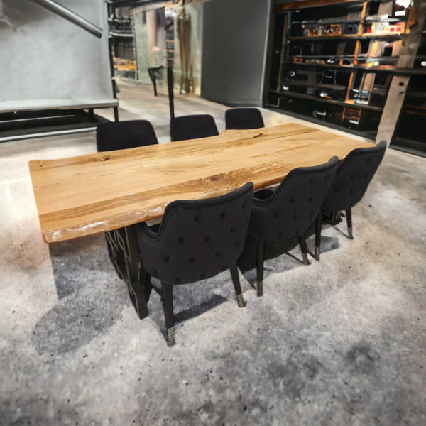 Bespoke Live Edge Natural Solid Wood Dining Table
