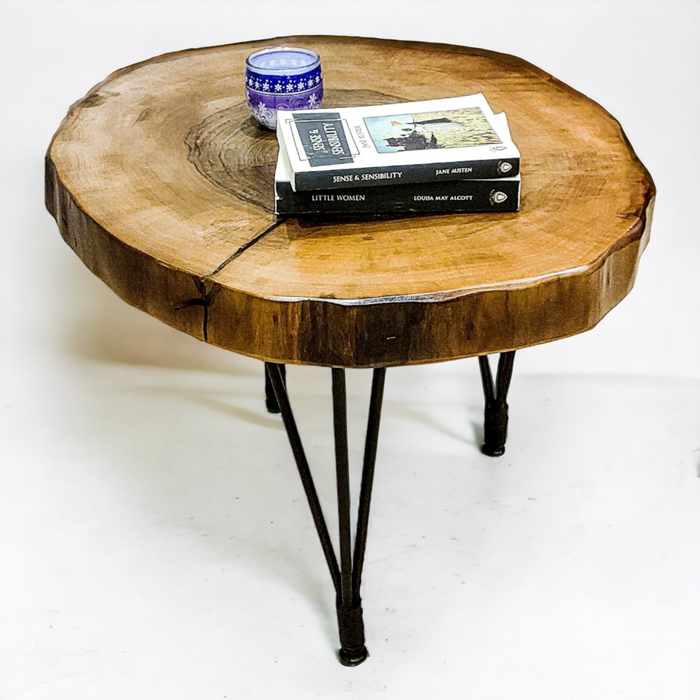 WALNUT LIVE EDGE Side Table | Coffee Table | End Table | Solid Wood | Industrial Walnut Table | Solid Walnut