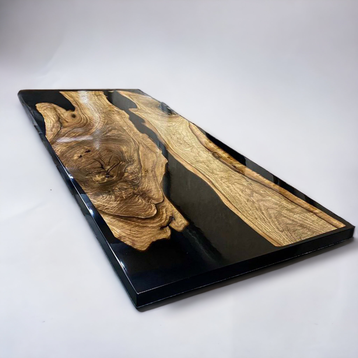 Black and gold epoxy table deals
