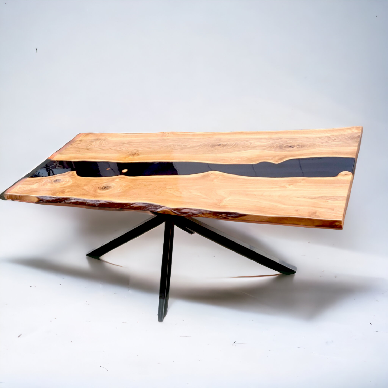 Black Walnut Epoxy Dining Table | Live Edge Walnut Resin River Table
