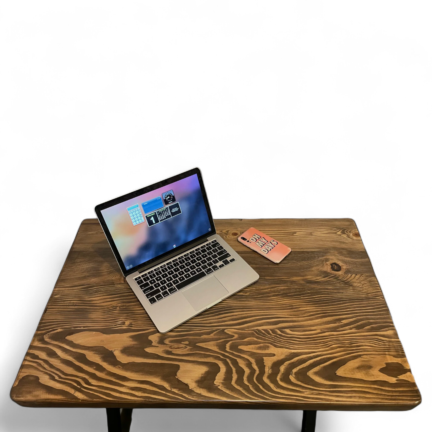 Wooden Desk with X Metal Legs | Industrial Study Table | Solid Wood  Desk | Work, Office Table | Computer Desk