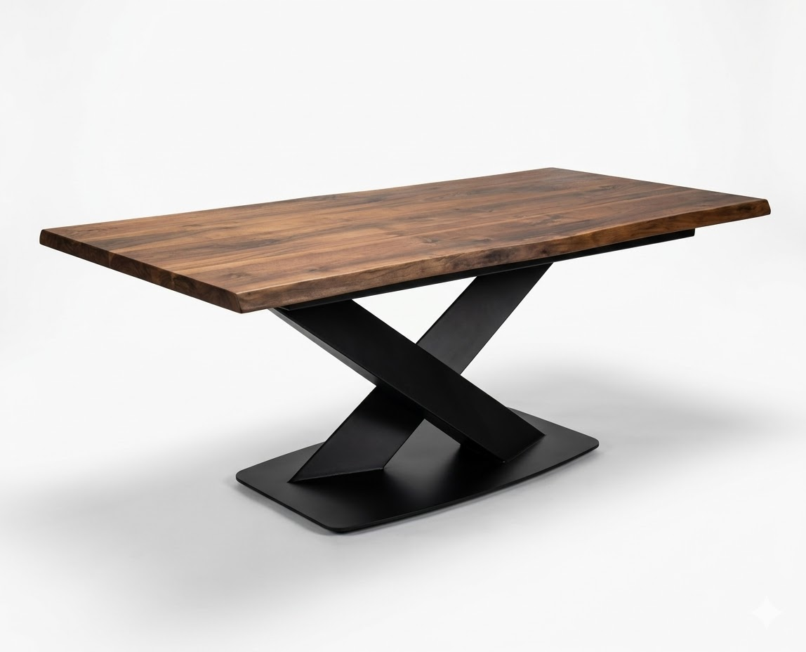 Heritage Solid Walnut Dining Table – Straight Edge Industrial Design