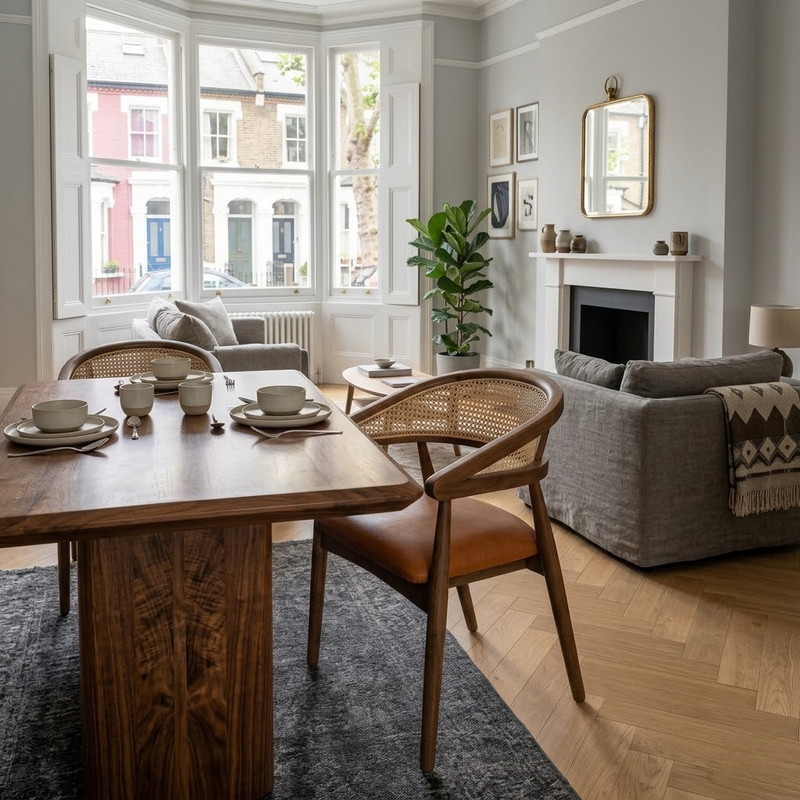 Gazelle Walnut Chair with Customised Leather