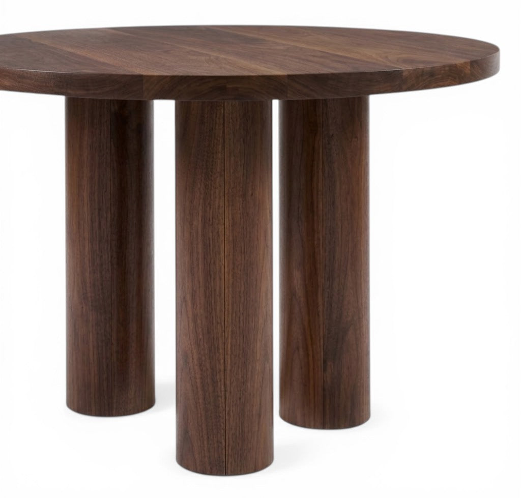 Trio Pillar Solid Walnut Table