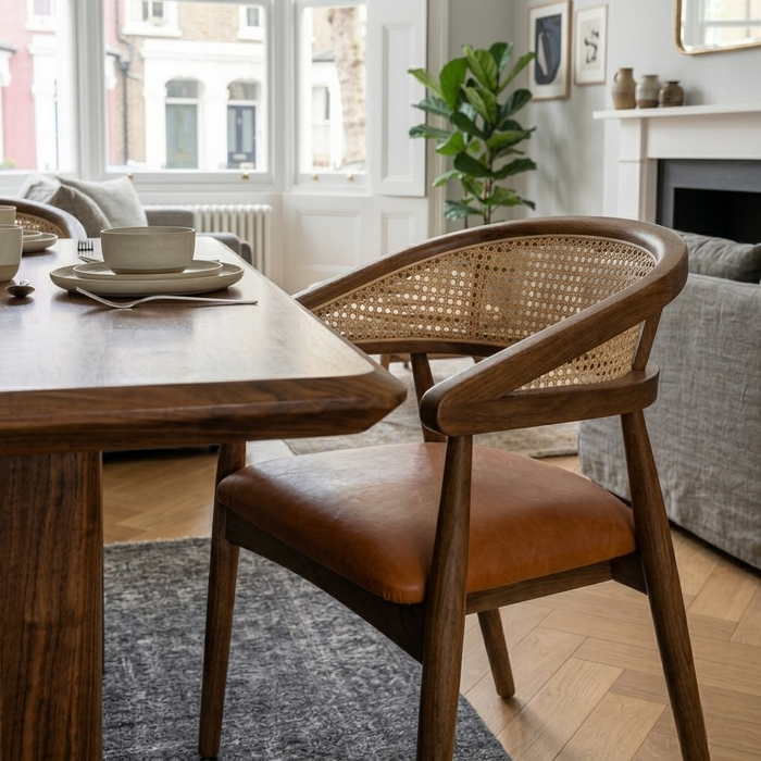 Gazelle Walnut Chair with Customised Leather