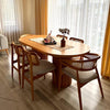 Customisation | Japandi Style Oval Wood Table and Set of 6 Midcentury Chair